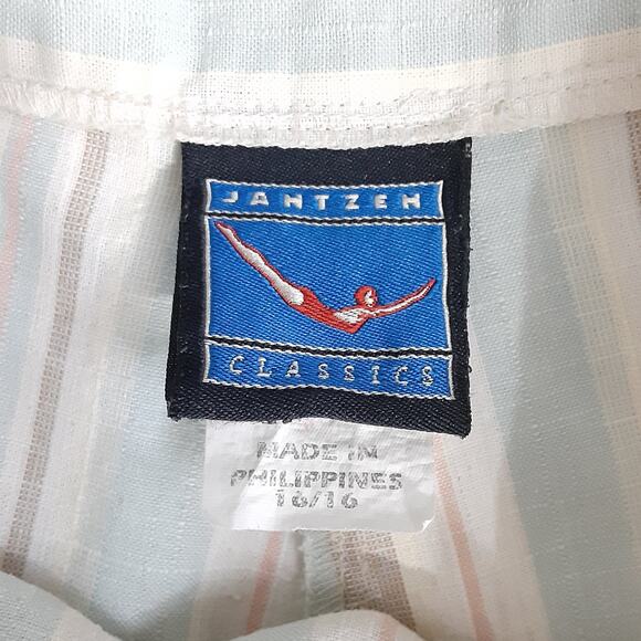 Vintage 80s Linen Blend Board Short Pastel Stripe Bermuda Shorts Beach Resort - Picture 6 of 12